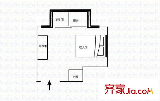 新高橋春暉苑 1室 戶型圖