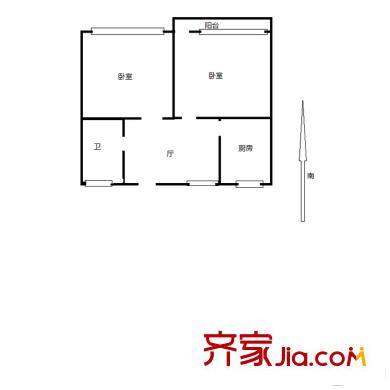 柳一小區(qū) 2室 戶型圖