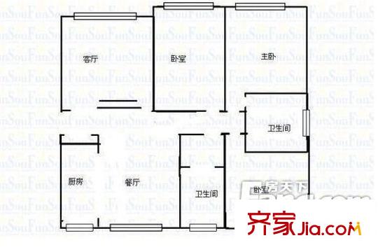 南新西園戶(hù)型圖戶(hù)型圖 3室1廳1衛(wèi)1廚