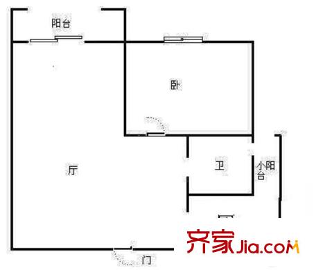 南新西園 1室 戶型圖