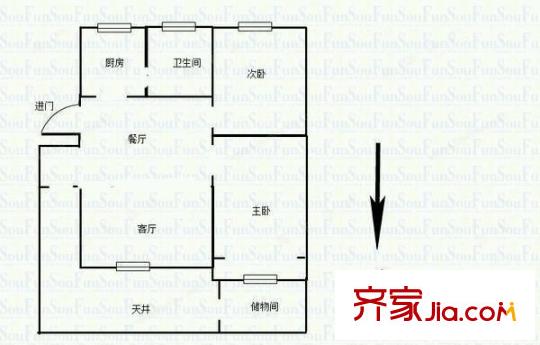 東荷小區(qū) 2室 戶型圖