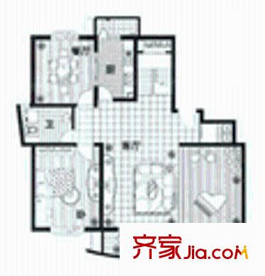 錦河苑戶型圖3室3廳2衛(wèi)1廚