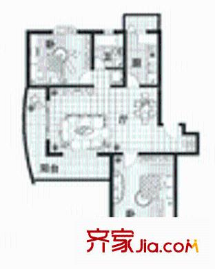 錦河苑戶型圖戶型圖 2室1廳1衛(wèi)1廚