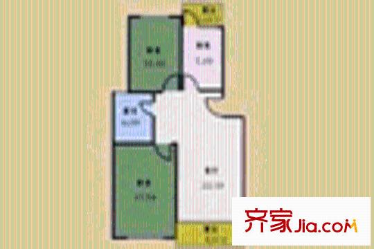 山泉花苑戶型圖2室1廳1衛(wèi)1廚