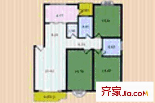 山泉花苑戶型圖3室2廳2衛(wèi)1廚