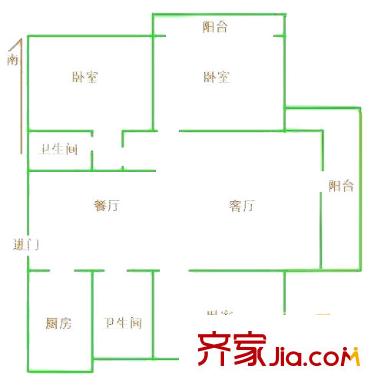 上海 通聯(lián)苑3室 戶(hù)型圖