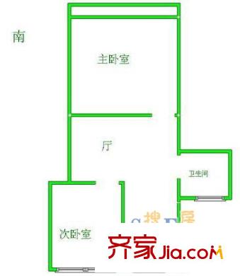 上海 塘東小區(qū)2室 戶型圖