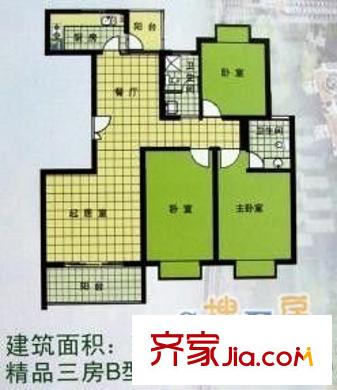 高境苑户型图户型图 3室2厅2卫1厨