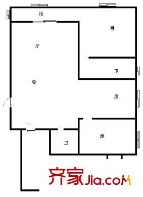 華飛公寓戶型圖傲園 3室 戶型圖 3室2廳2衛(wèi)1廚