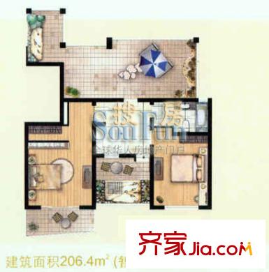 昌里雅苑戶(hù)型圖3室2廳2衛(wèi)1廚