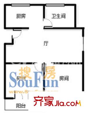 鵬欣家園戶型圖戶型圖 1室1廳1衛(wèi)1廚