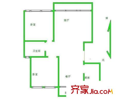 大華錦繡華城第9街區(qū) 2室 戶型圖