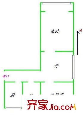 香山新村西北街坊戶型圖戶型圖 2室1廳1衛(wèi)1廚