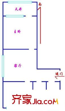 香山新村西北街坊戶型圖戶型圖 2室1廳1衛(wèi)1廚
