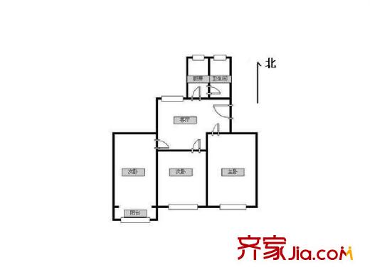 香山新村西北街坊 3室 戶型圖