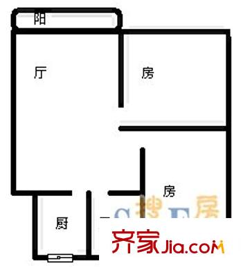 明竹公寓 2室 戶型圖