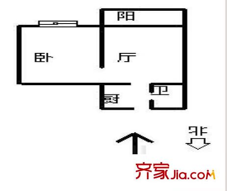 高南新村戶型圖戶型圖 1室1廳1衛(wèi)1廚