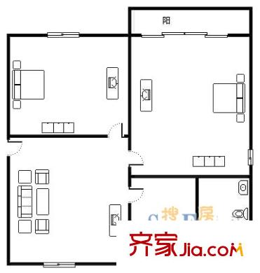 高南新村戶型圖戶型圖 2室1廳1衛(wèi)1廚