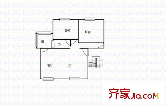 高南新村戶型圖戶型圖 2室1廳1衛(wèi)1廚
