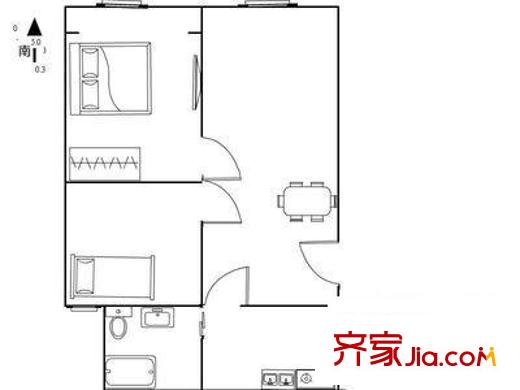 凌兆玉蘭苑 2室 戶型圖