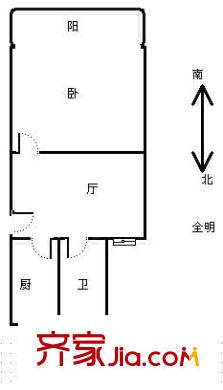 万里雅筑 1室 户型图