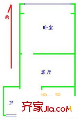東陸新村二街坊 1室 戶型圖