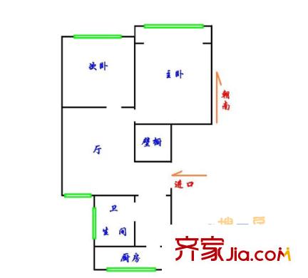 東陸新村二街坊戶型圖上海 東陸二街坊 戶型圖 2室1廳1衛(wèi)1廚
