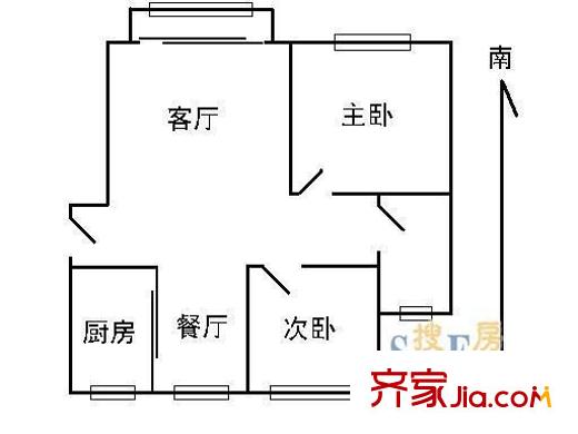 水清年华花园 2室 户型图