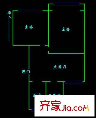 上海 金楊新村十街坊2室 戶型圖