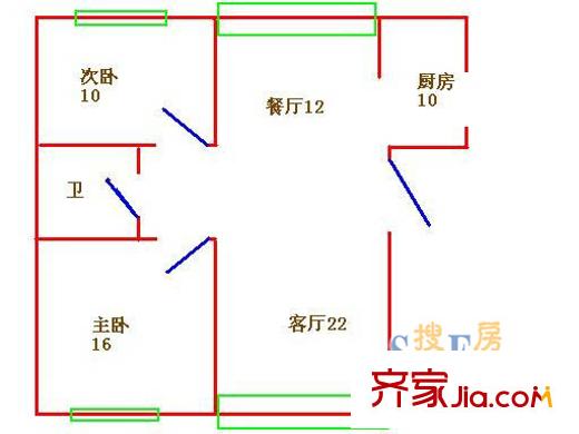 金橋新城一期金石苑2室2廳1衛(wèi)1廚
