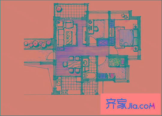明园森林都市三期涵翠苑户型图明园森林都市三期涵翠苑 3室 户型图 3室2厅2卫1厨