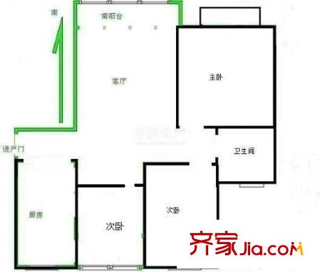 浦江世博家园十街坊 3室 户型图