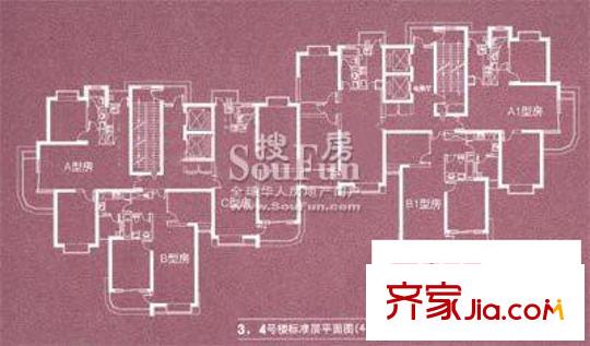新弘国际公寓3、4号楼标准层