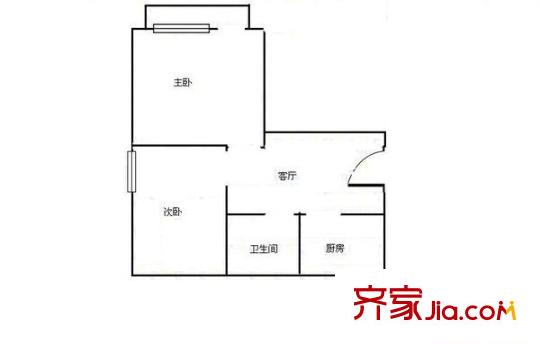 永業(yè)小區(qū) 2室 戶型圖