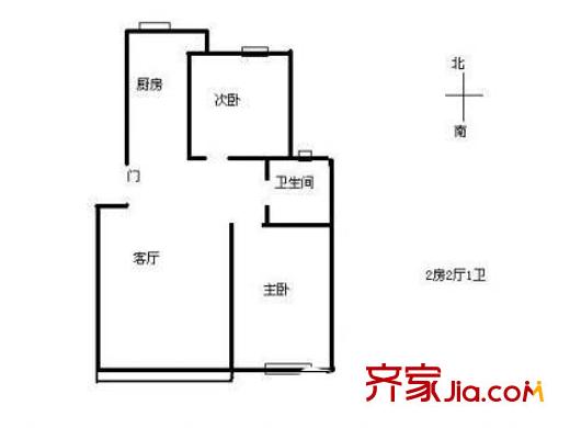 浦江世博家园十一街坊 2室 户型图