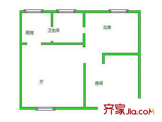 闵浦新苑六村户型图户型图 2室1厅1卫1厨
