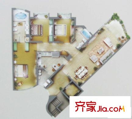 泰欣嘉园户型图S13# S23# 3室2厅2卫