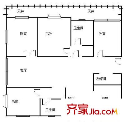 康桥水都户型图户型图 4室2厅2卫1厨