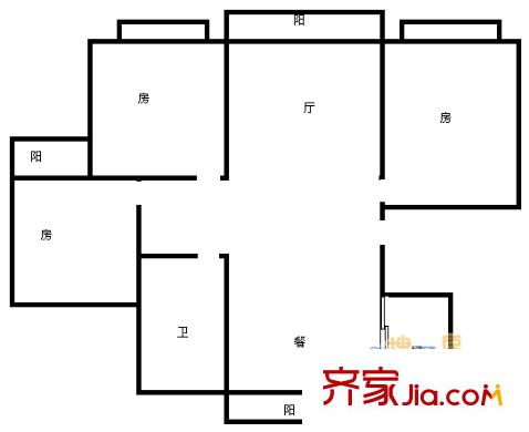 上海 阳光星期八(阳光美景城)3室 户型图