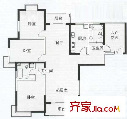 上海 阳光星期八(阳光美景城)3室 户型图