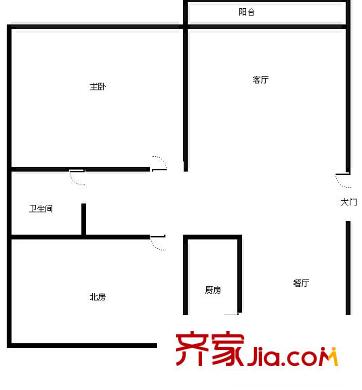 上海 阳光星期八(阳光美景城)2室 户型图