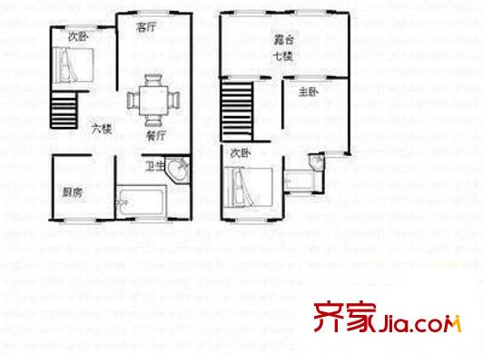 中通雅苑 4室 户型图