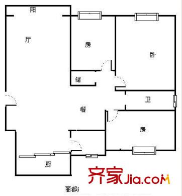 麗都成品戶型圖戶型圖 3室2廳1衛(wèi)1廚