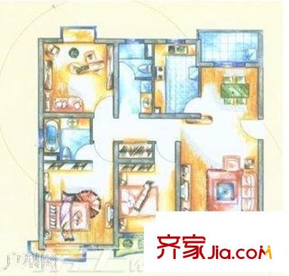 麗都成品戶型圖戶型圖 3室2廳1衛(wèi)1廚