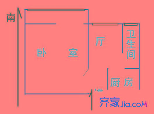 楊園二村 1室 戶型圖