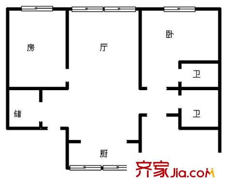 楊園二村 3室 戶型圖