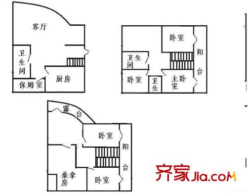 同润加州户型图户型图 4室2厅3卫1厨