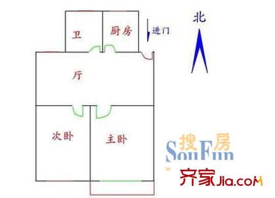 闻喜路1223弄小区户型图上海 闻喜路1223弄 户型图 2室1厅1卫1厨