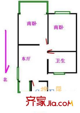 闻喜路1223弄小区户型图上海 闻喜路1223弄 户型图 2室1卫1厨