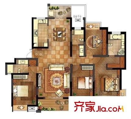 路劲翡丽湾 4室 户型图